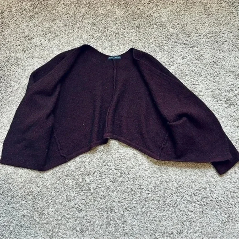 Brandy Melville I Burgundy Marled Knit Cropped Open Front Cardigan Sweater Women